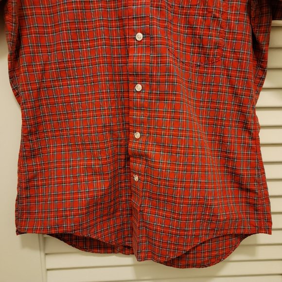 L.L. Bean Vintage Men's Plaid Shirt, Single Needle Stitching M 15-15.5 - Picture 3 of 6